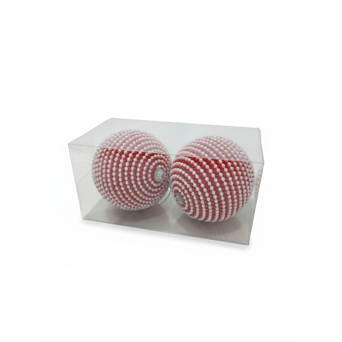 AKDC 2 - Piece 10 cm Red & White Pearl Christmas Hanging Ball Décor – Festive Ornament Set for Holiday Decoration - Al Kabayel Discount CentreAKDC 2 - Piece 10 cm Red & White Pearl Christmas Hanging Ball Décor – Festive Ornament Set for Holiday DecorationHome Décor AccentsAKDCAl Kabayel Discount Centre