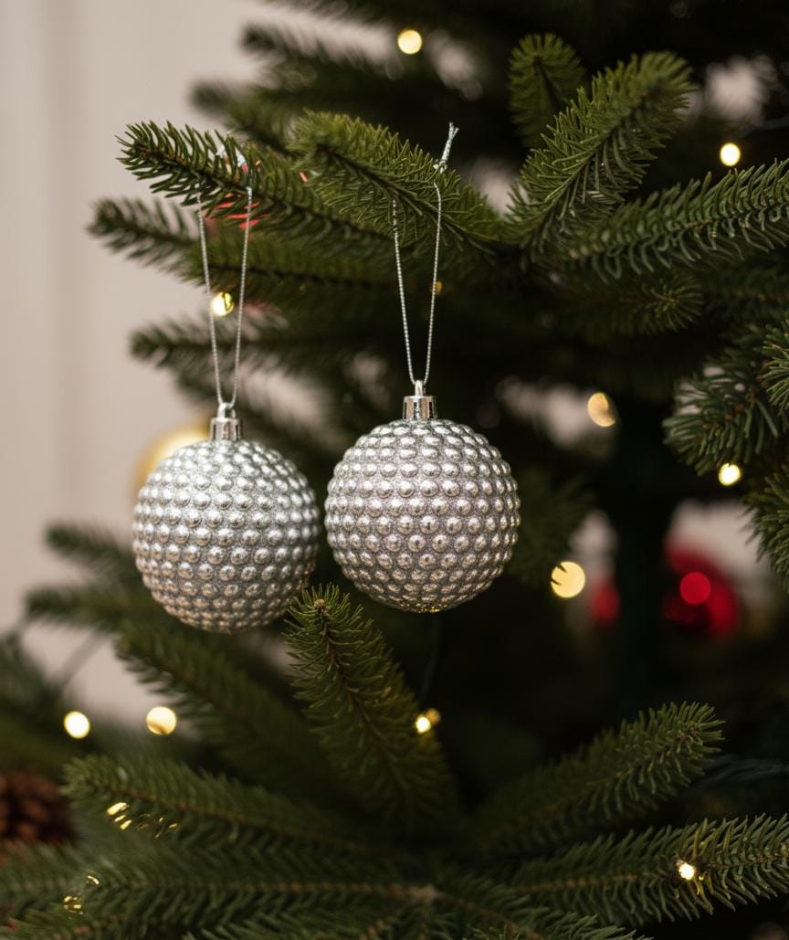 AKDC 2 - Piece 10 cm Silver Shiny Christmas Hanging Ball Décor – Elegant Metallic Ornaments for Holiday Trees - Al Kabayel Discount CentreAKDC 2 - Piece 10 cm Silver Shiny Christmas Hanging Ball Décor – Elegant Metallic Ornaments for Holiday TreesHome Décor AccentsAKDCAl Kabayel Discount Centre