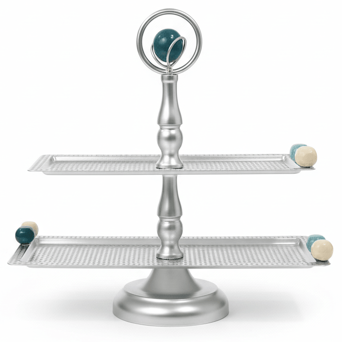 AKDC 2 - Tier Rectangular Metal Candy Serving Stand – Luxury Multi - Level Display Tray for Desserts Sweets & Event Presentation – 33x13 cm & 28x13 cm - Al Kabayel Discount CentreAKDC 2 - Tier Rectangular Metal Candy Serving Stand – Luxury Multi - Level Display Tray for Desserts Sweets & Event Presentation – 33x13 cm & 28x13 cmServing TraysAKDCAl Kabayel Discount Centre