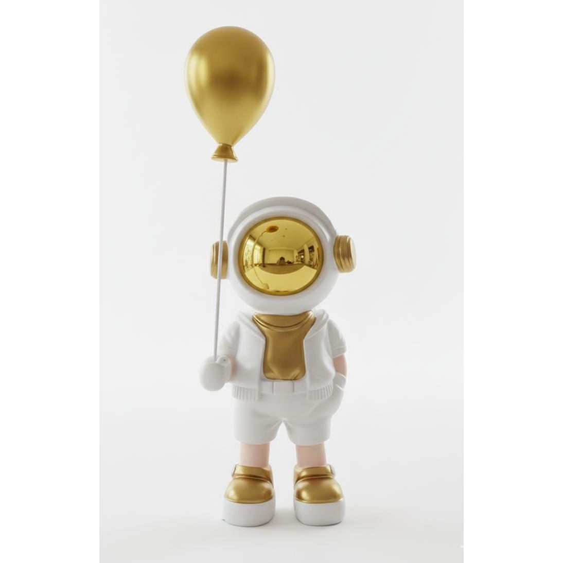 AKDC 20cm Ceramic Astronaut Holding Balloon Décor in White with Gold | Elegant Space - Themed Home Décor Accent - Al Kabayel Discount CentreAKDC 20cm Ceramic Astronaut Holding Balloon Décor in White with Gold | Elegant Space - Themed Home Décor AccentHome Décor AccentsAKDCAl Kabayel Discount Centre