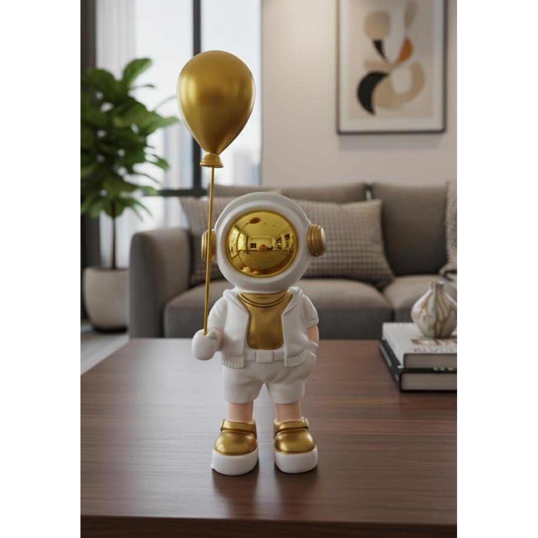 AKDC 20cm Ceramic Astronaut Holding Balloon Décor in White with Gold | Elegant Space - Themed Home Décor Accent - Al Kabayel Discount CentreAKDC 20cm Ceramic Astronaut Holding Balloon Décor in White with Gold | Elegant Space - Themed Home Décor AccentHome Décor AccentsAKDCAl Kabayel Discount Centre