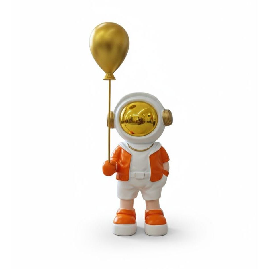 AKDC 20cm Ceramic Astronaut Holding Balloon Décor in White with Orange | Charming Space Sculpture for Home or Office - Al Kabayel Discount CentreAKDC 20cm Ceramic Astronaut Holding Balloon Décor in White with Orange | Charming Space Sculpture for Home or OfficeHome Décor AccentsAKDCAl Kabayel Discount Centre