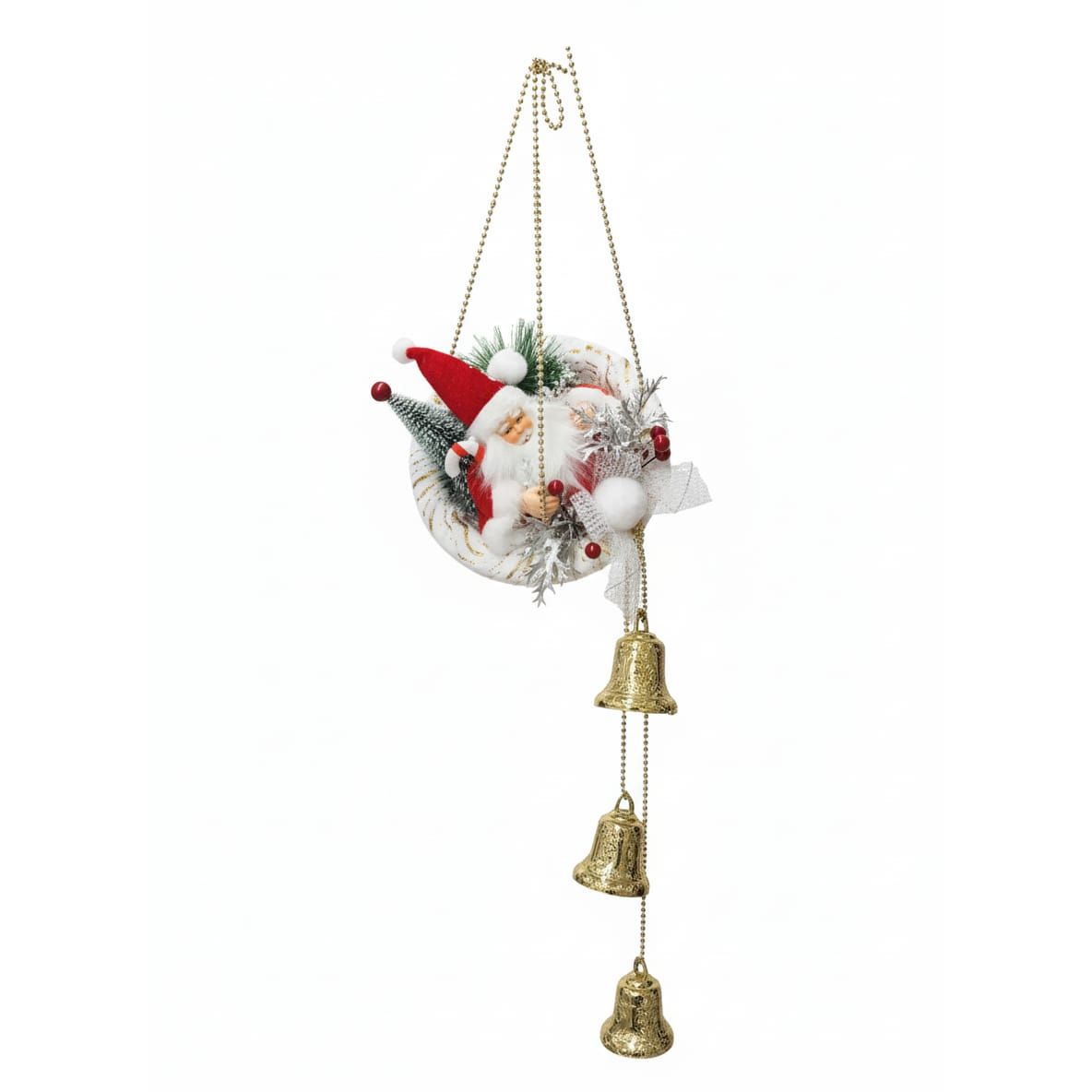 AKDC 20cm Christmas Hanging Santa with Bells – Festive XMAS Wall Decoration Ornament for Tree, Door & Home Décor - Al Kabayel Discount CentreAKDC 20cm Christmas Hanging Santa with Bells – Festive XMAS Wall Decoration Ornament for Tree, Door & Home DécorHome Décor AccentsAKDCAl Kabayel Discount Centre