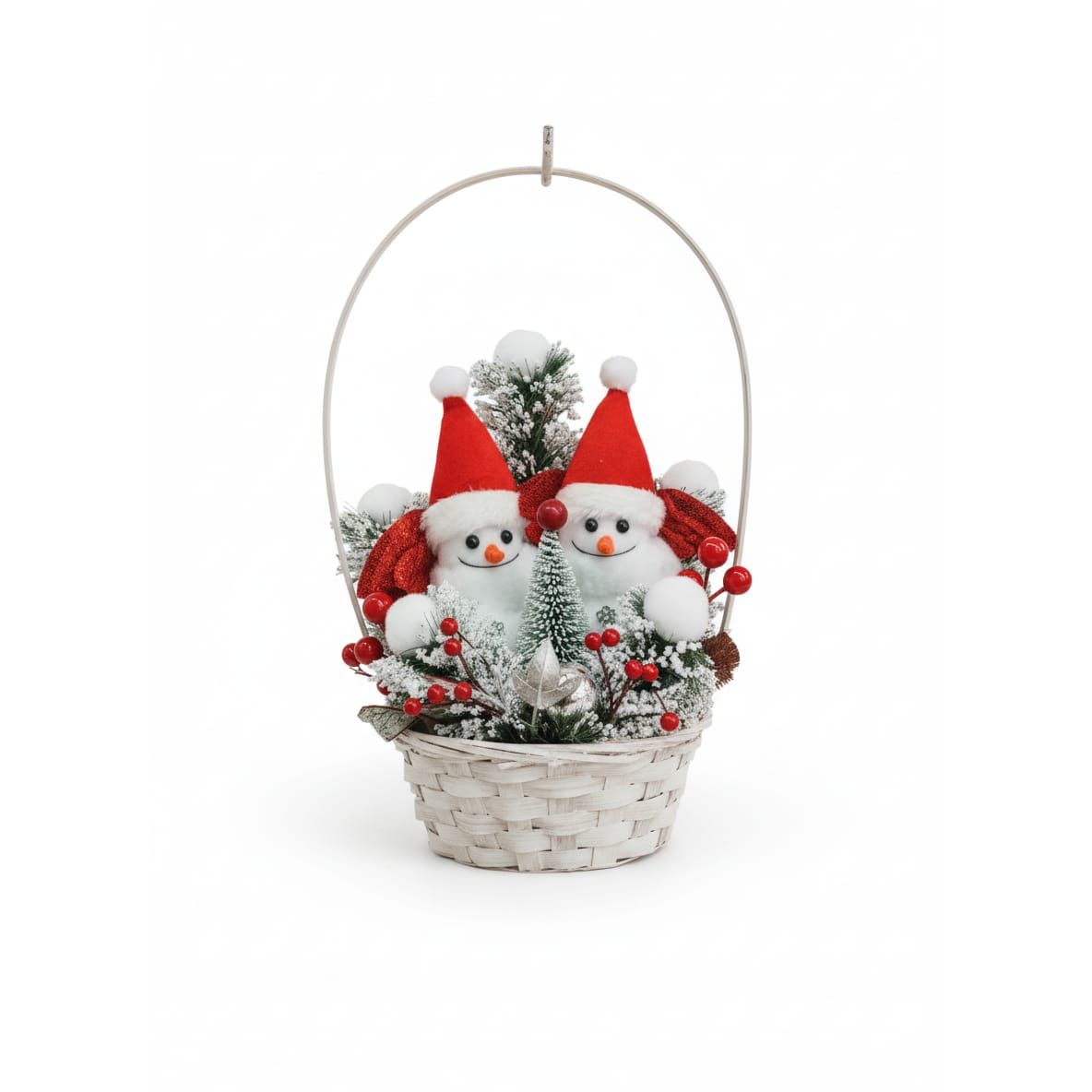 AKDC 20cm Snowman Sitting in Basket – Cute Christmas Hanging Décor Ornament for Tree, Wall & Holiday Decoration - Al Kabayel Discount CentreAKDC 20cm Snowman Sitting in Basket – Cute Christmas Hanging Décor Ornament for Tree, Wall & Holiday DecorationHome Décor AccentsAKDCAl Kabayel Discount Centre