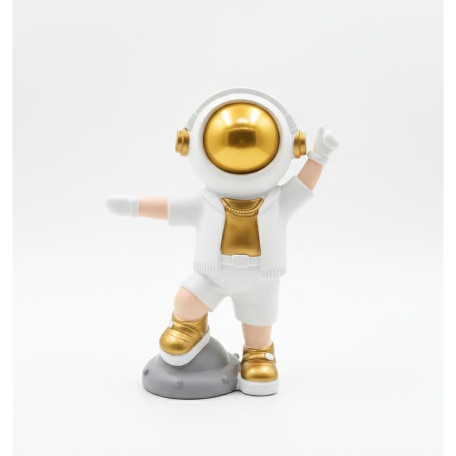 AKDC 21cm Ceramic Astronaut Figurine in White with Gold Finish | Elegant Space - Inspired Modern Decoration - Al Kabayel Discount CentreAKDC 21cm Ceramic Astronaut Figurine in White with Gold Finish | Elegant Space - Inspired Modern DecorationHome Décor AccentsAKDCAl Kabayel Discount Centre