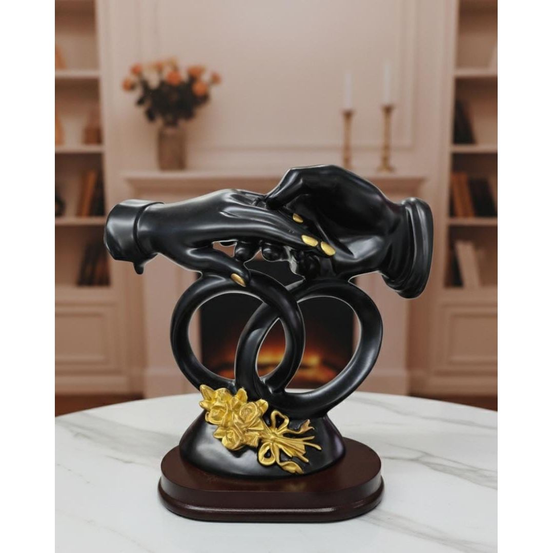 AKDC 23×23cm Ceramic Hands Sculpture in Black with Gold Finish | Stylish Abstract Décor Accent for Living Room - Al Kabayel Discount CentreAKDC 23×23cm Ceramic Hands Sculpture in Black with Gold Finish | Stylish Abstract Décor Accent for Living RoomHome Décor AccentsAKDCAl Kabayel Discount Centre