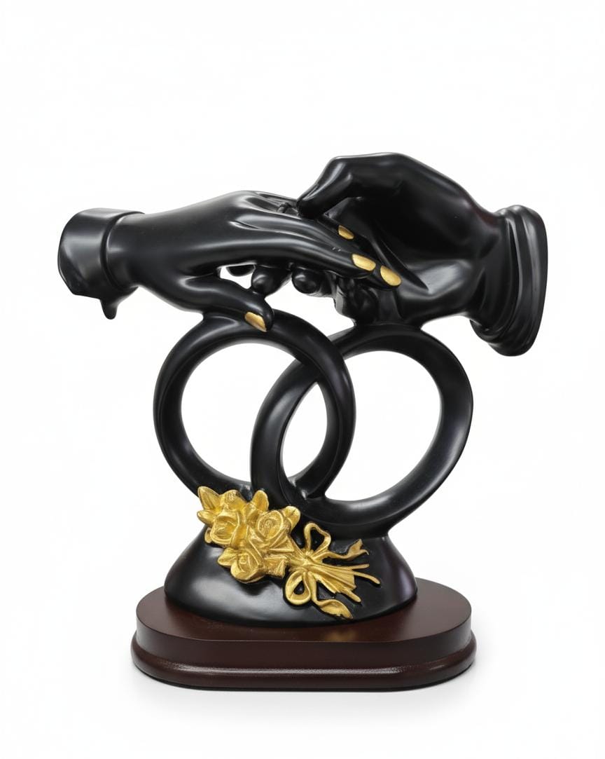 AKDC 23×23cm Ceramic Hands Sculpture in Black with Gold Finish | Stylish Abstract Décor Accent for Living Room - Al Kabayel Discount CentreAKDC 23×23cm Ceramic Hands Sculpture in Black with Gold Finish | Stylish Abstract Décor Accent for Living RoomHome Décor AccentsAKDCAl Kabayel Discount Centre
