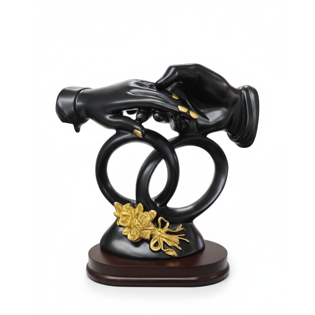 AKDC 23×23cm Ceramic Hands Sculpture in Black with Gold Finish | Stylish Abstract Décor Accent for Living Room - Al Kabayel Discount CentreAKDC 23×23cm Ceramic Hands Sculpture in Black with Gold Finish | Stylish Abstract Décor Accent for Living RoomHome Décor AccentsAKDCAl Kabayel Discount Centre