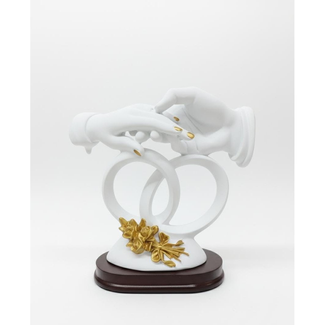 AKDC 23×23cm Ceramic Hands Sculpture in White with Gold Detailing | Luxury Modern Art Home Decoration Piece - Al Kabayel Discount CentreAKDC 23×23cm Ceramic Hands Sculpture in White with Gold Detailing | Luxury Modern Art Home Decoration PieceHome Décor AccentsAKDCAl Kabayel Discount Centre