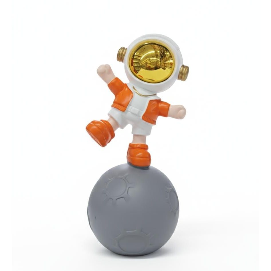 AKDC 24cm Ceramic Astronaut Balancing on Moon Décor in Orange and White | Unique Space Art Sculpture for Home - Al Kabayel Discount CentreAKDC 24cm Ceramic Astronaut Balancing on Moon Décor in Orange and White | Unique Space Art Sculpture for HomeHome Décor AccentsAKDCAl Kabayel Discount Centre
