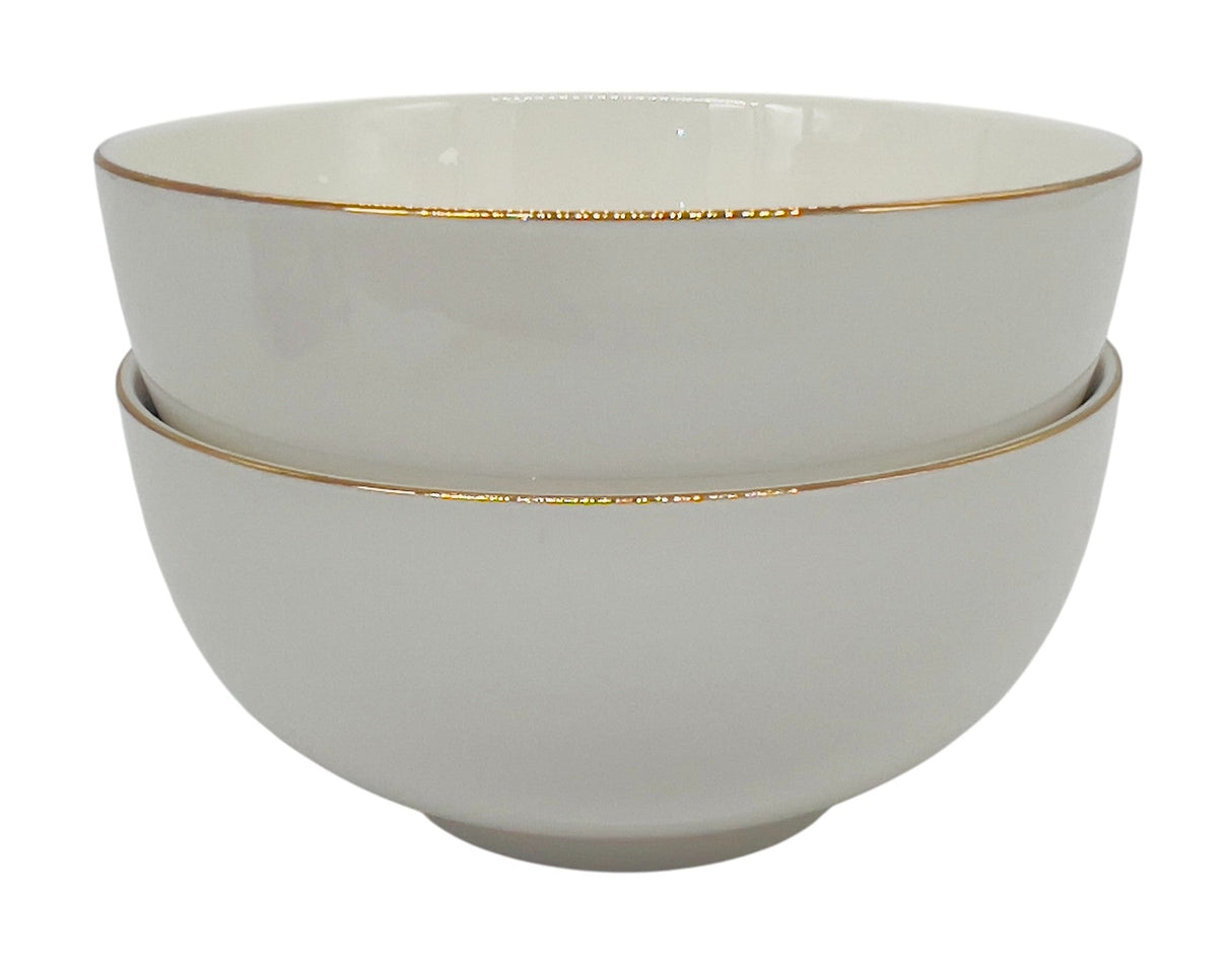 AKDC 2pc Porcelain Soup Bowl 6", White and Gold Rim - Al Kabayel Discount CentreAKDC 2pc Porcelain Soup Bowl 6", White and Gold RimBowlsAKDCAl Kabayel Discount Centre