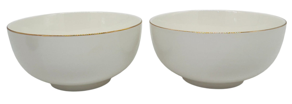 AKDC 2pc Porcelain Soup Bowl 6", White and Gold Rim - Al Kabayel Discount CentreAKDC 2pc Porcelain Soup Bowl 6", White and Gold RimBowlsAKDCAl Kabayel Discount Centre