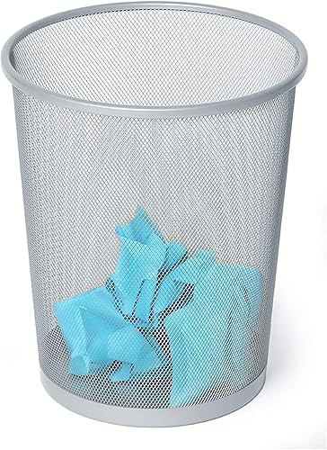 AKDC 3 - Pack Round Silver Color Metal Mesh Wastebasket Recycling Bin Waste Paper Basket Trash Cans for Kitchen Bathroom, Bedroom, Office Dustbin Multipurpose (Round - Silver) - Al Kabayel Discount CentreAKDC 3 - Pack Round Silver Color Metal Mesh Wastebasket Recycling Bin Waste Paper Basket Trash Cans for Kitchen Bathroom, Bedroom, Office Dustbin Multipurpose (Round - Silver)Organizers & AccessoriesAKDCAl Kabayel Discount Centre