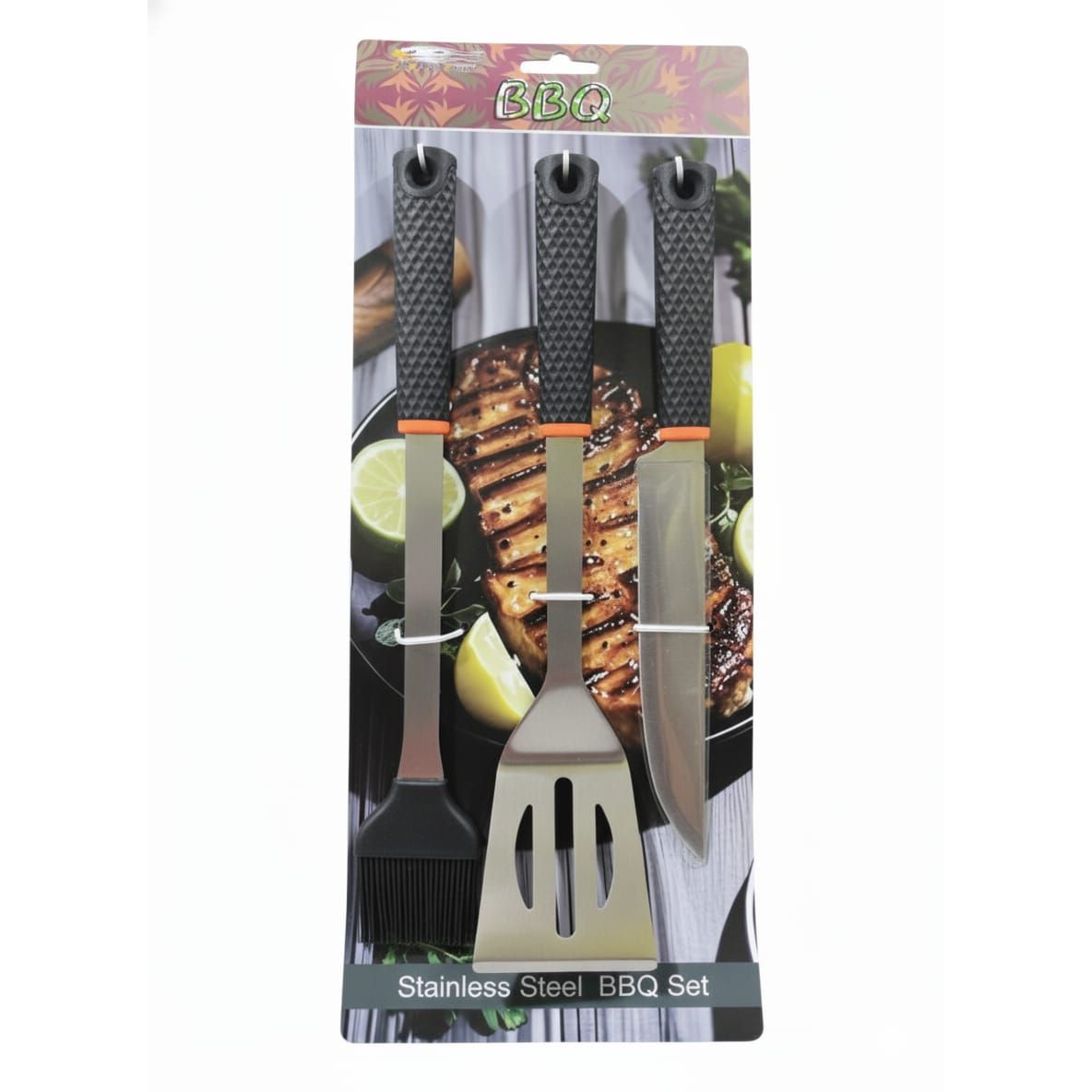 AKDC 3 pcs BBQ Tool Set – Stainless Steel Brush, Spatula & Knife Kit for Outdoor Barbecue & Grilling Lovers - Al Kabayel Discount CentreAKDC 3 pcs BBQ Tool Set – Stainless Steel Brush, Spatula & Knife Kit for Outdoor Barbecue & Grilling LoversCamping UtilitiesAKDCAl Kabayel Discount Centre