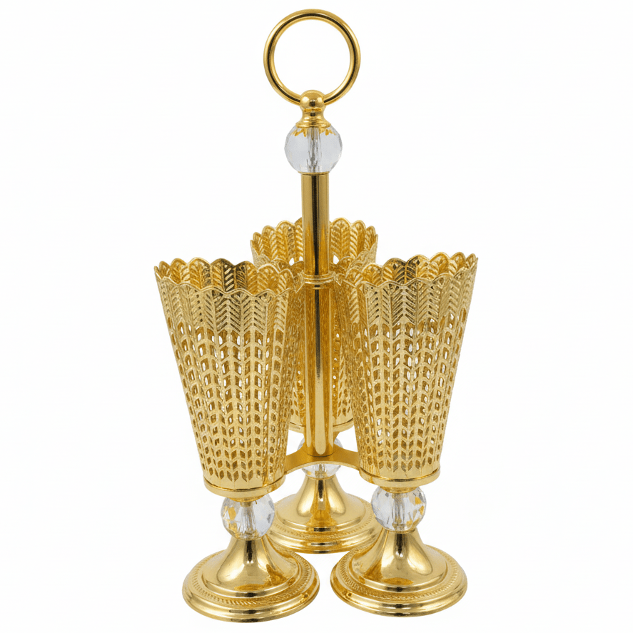 AKDC 3 - Piece Gold Cutlery Organizer Stand Set – Luxury Utensil Holder for Dining Table 30 cm - Al Kabayel Discount CentreAKDC 3 - Piece Gold Cutlery Organizer Stand Set – Luxury Utensil Holder for Dining Table 30 cmOrganizers & AccessoriesAKDCAl Kabayel Discount Centre