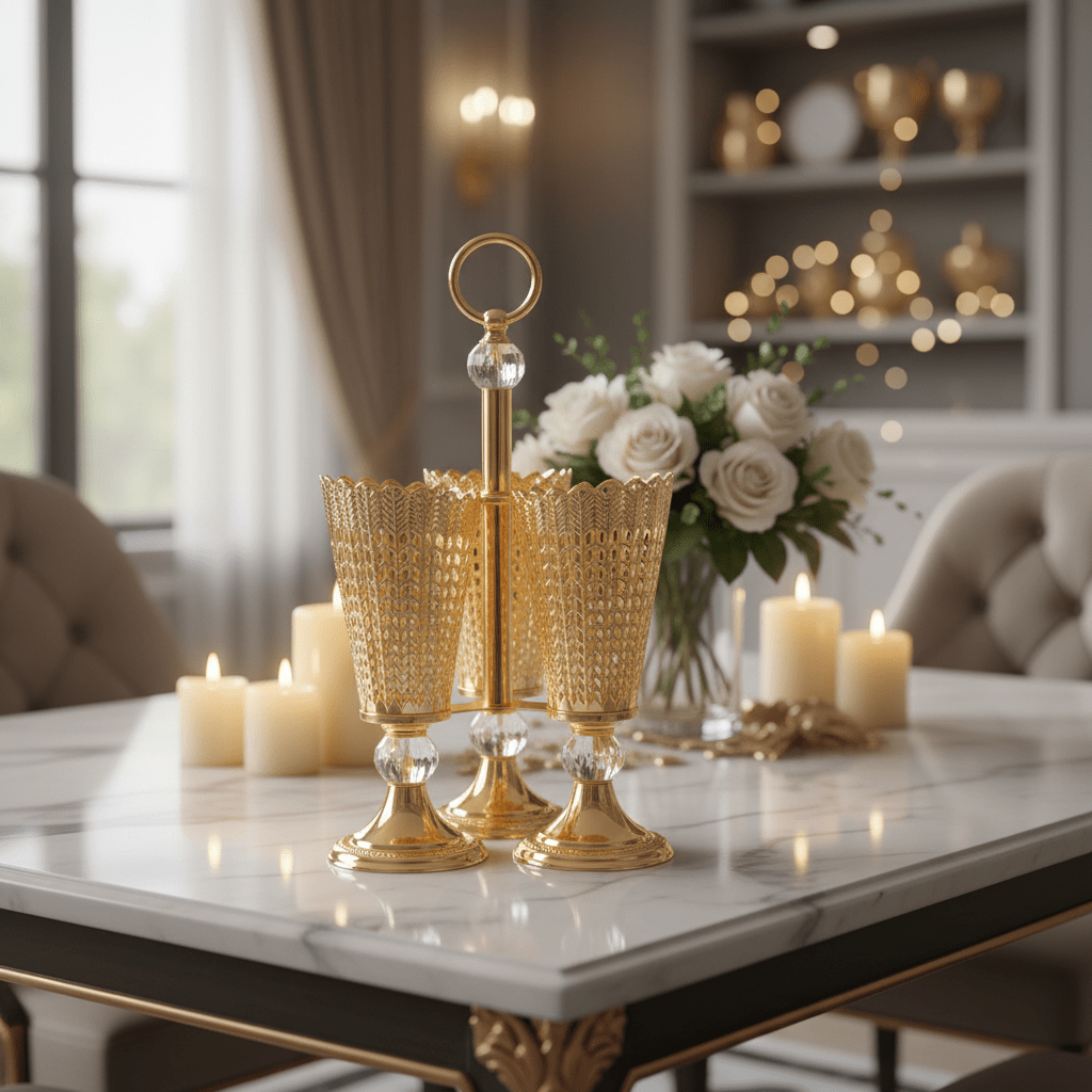 AKDC 3 - Piece Gold Cutlery Organizer Stand Set – Luxury Utensil Holder for Dining Table 30 cm - Al Kabayel Discount CentreAKDC 3 - Piece Gold Cutlery Organizer Stand Set – Luxury Utensil Holder for Dining Table 30 cmOrganizers & AccessoriesAKDCAl Kabayel Discount Centre