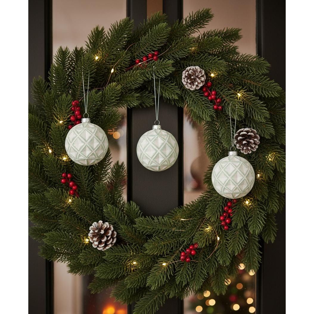 AKDC 3 - Piece Gold & White Christmas Hanging Ball Décor with Green Accents – Elegant Holiday Ornament Set - Al Kabayel Discount CentreAKDC 3 - Piece Gold & White Christmas Hanging Ball Décor with Green Accents – Elegant Holiday Ornament SetHome Décor AccentsAKDCAl Kabayel Discount Centre