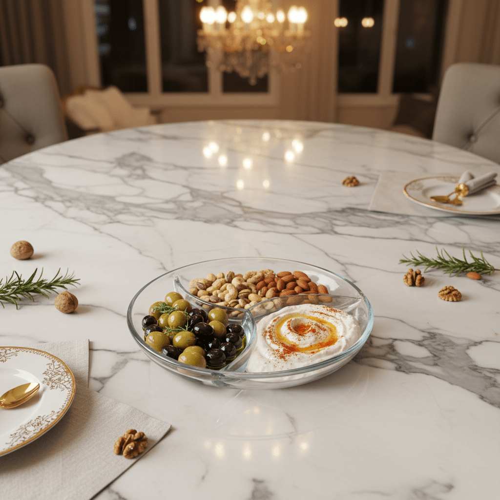 AKDC 3 - Section Round Glass Serving Plate – Divided Plate for Serving Multiple Snacks & Appetizers 25 cm - Al Kabayel Discount CentreAKDC 3 - Section Round Glass Serving Plate – Divided Plate for Serving Multiple Snacks & Appetizers 25 cmserving traysAKDCAl Kabayel Discount Centre