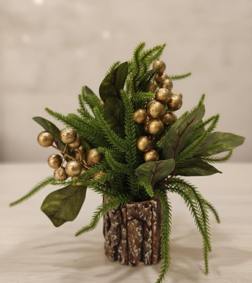 AKDC 34cm Luxury Christmas Tree Décor with Golden Balls | Shiny Holiday Table Decoration - Al Kabayel Discount CentreAKDC 34cm Luxury Christmas Tree Décor with Golden Balls | Shiny Holiday Table DecorationHome Décor AccentsAKDCAl Kabayel Discount Centre