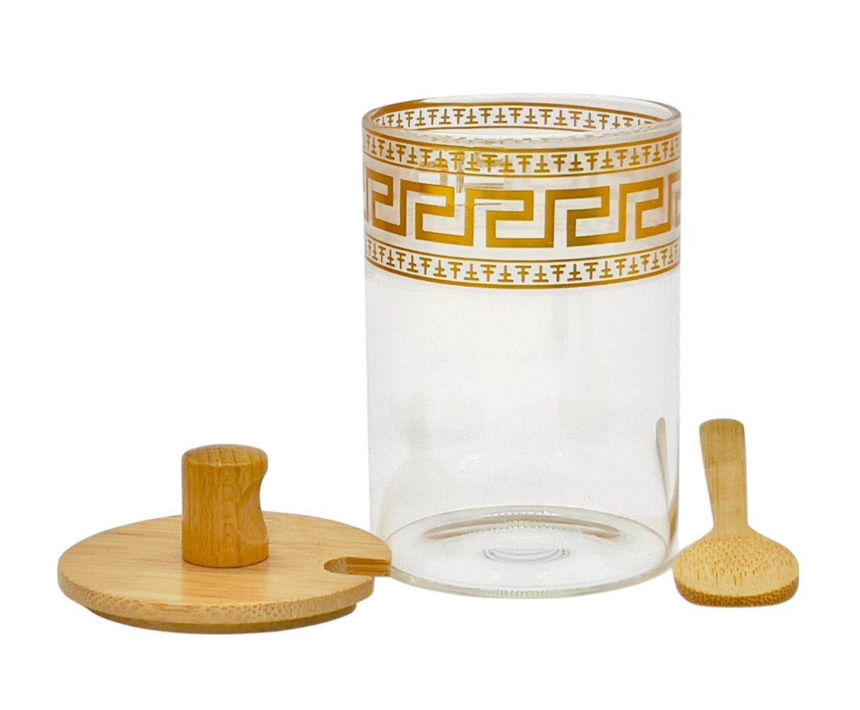 AKDC 3pcs Glass Jar with Bamboo Rack Set 400ml - Al Kabayel Discount CentreAKDC 3pcs Glass Jar with Bamboo Rack Set 400mlJars & Food SaversAKDCAl Kabayel Discount Centre