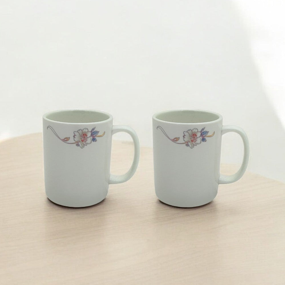 AKDC 400ML Mug Ceramic Flower White Tea Coffee Mug (Pack Of 2) - Al Kabayel Discount CentreAKDC 400ML Mug Ceramic Flower White Tea Coffee Mug (Pack Of 2)MugsAKDCAl Kabayel Discount Centre