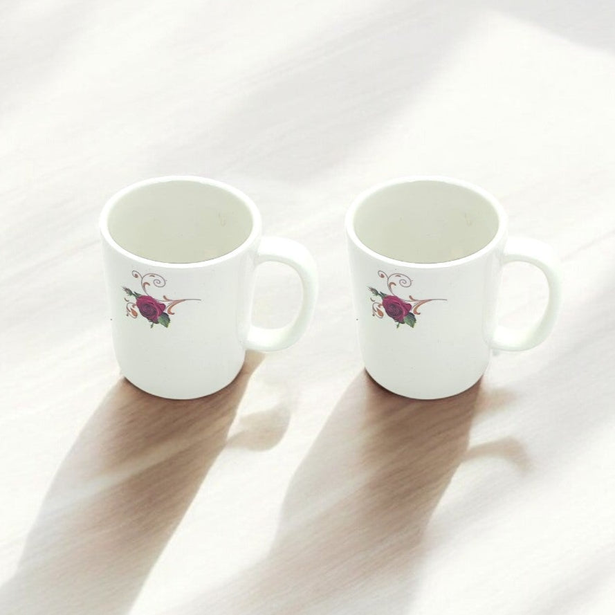 AKDC 400ML Mug Ceramic Rose Flower White Coffee Mug (Pack Of 2) - Al Kabayel Discount CentreAKDC 400ML Mug Ceramic Rose Flower White Coffee Mug (Pack Of 2)MugsAKDCAl Kabayel Discount Centre