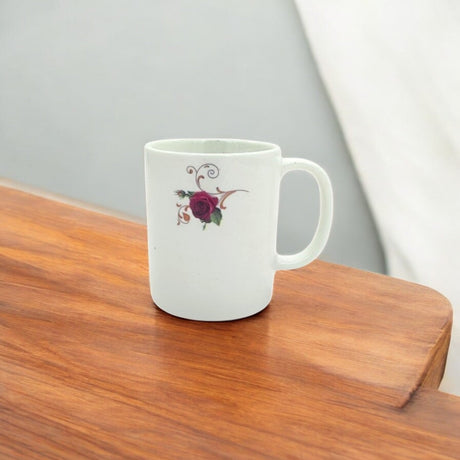 AKDC 400ML Mug Ceramic Rose Flower White Coffee Mug - Al Kabayel Discount CentreAKDC 400ML Mug Ceramic Rose Flower White Coffee MugMugsAKDCAl Kabayel Discount Centre