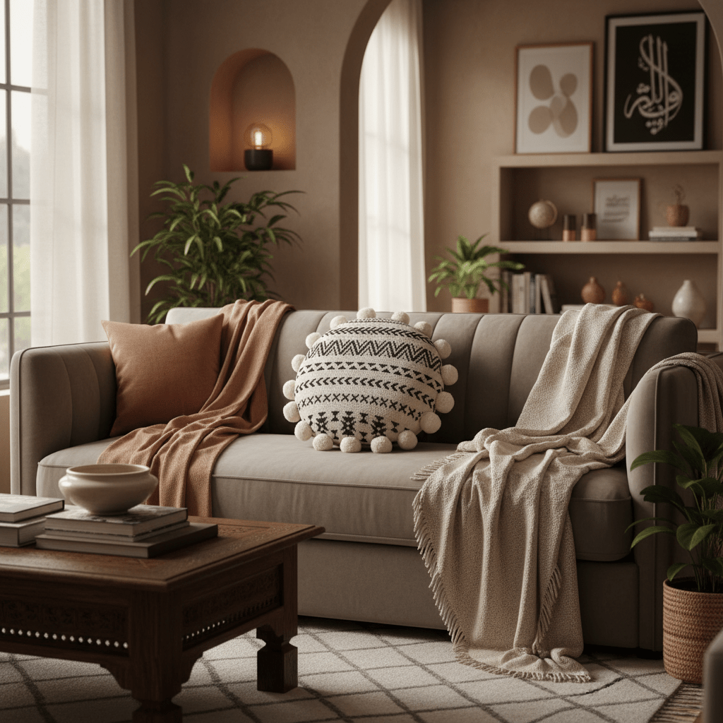 AKDC 42 x 20 cm Round Cotton Cushion – White Decorative Pillow with Black Geometric Zigzag and Cross - Hatch Pattern for Sofa and Bed Decor - Al Kabayel Discount CentreAKDC 42 x 20 cm Round Cotton Cushion – White Decorative Pillow with Black Geometric Zigzag and Cross - Hatch Pattern for Sofa and Bed DecorFloor Pillows & CushionsAKDCAl Kabayel Discount Centre