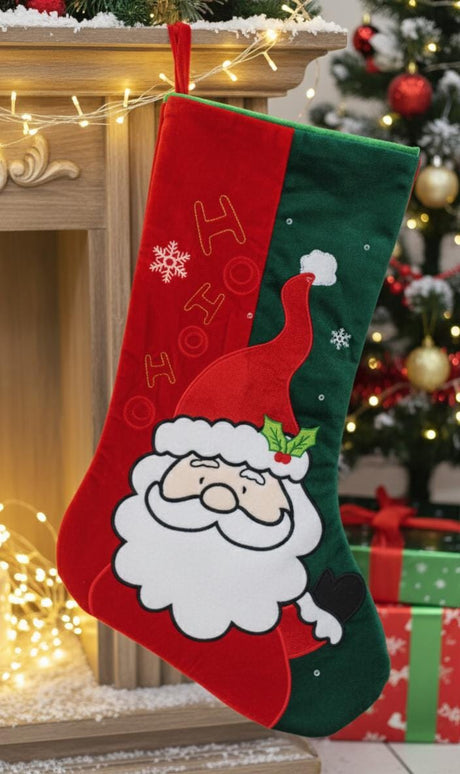 AKDC 43cm Classic Santa Claus Stocking – Luxury Soft Fabric Christmas Hanging Stocking for Gifts & Decoration - Al Kabayel Discount CentreAKDC 43cm Classic Santa Claus Stocking – Luxury Soft Fabric Christmas Hanging Stocking for Gifts & DecorationHome Décor AccentsAKDCAl Kabayel Discount Centre