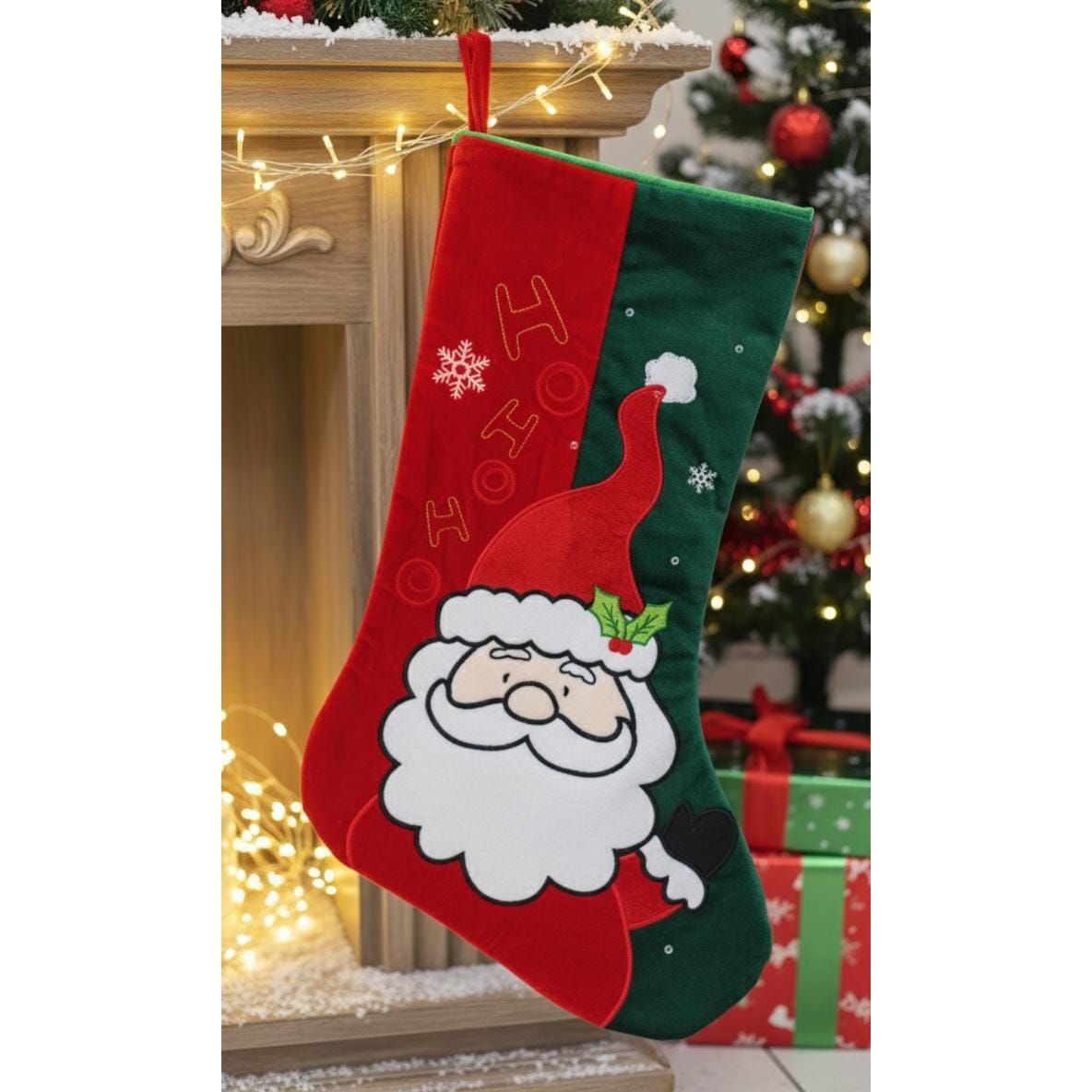 AKDC 43cm Classic Santa Claus Stocking – Luxury Soft Fabric Christmas Hanging Stocking for Gifts & Decoration - Al Kabayel Discount CentreAKDC 43cm Classic Santa Claus Stocking – Luxury Soft Fabric Christmas Hanging Stocking for Gifts & DecorationHome Décor AccentsAKDCAl Kabayel Discount Centre