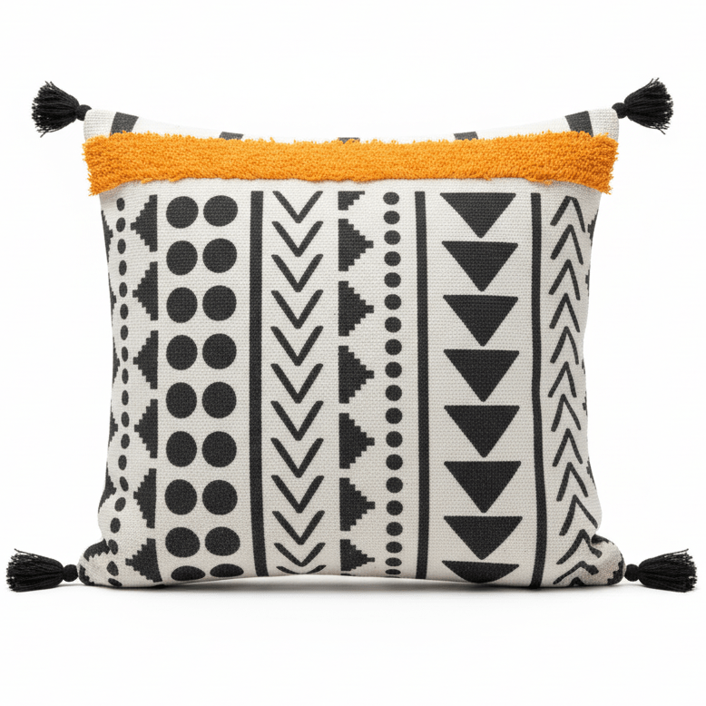 AKDC 45 cm Square Cotton Cushion – Stylish Black and White Decorative Throw Pillow for Sofa Couch Bed and Modern Home Decor - Al Kabayel Discount CentreAKDC 45 cm Square Cotton Cushion – Stylish Black and White Decorative Throw Pillow for Sofa Couch Bed and Modern Home DecorFloor Pillows & CushionsAKDCAl Kabayel Discount Centre