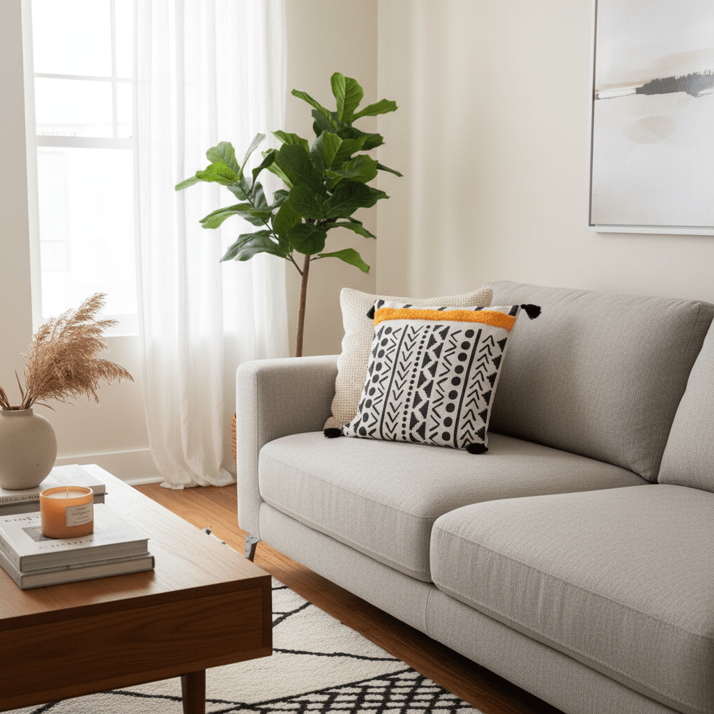 AKDC 45 cm Square Cotton Cushion – Stylish Black and White Decorative Throw Pillow for Sofa Couch Bed and Modern Home Decor - Al Kabayel Discount CentreAKDC 45 cm Square Cotton Cushion – Stylish Black and White Decorative Throw Pillow for Sofa Couch Bed and Modern Home DecorFloor Pillows & CushionsAKDCAl Kabayel Discount Centre