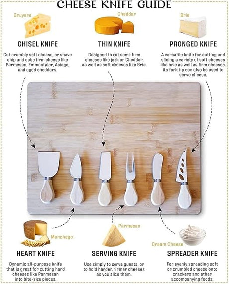 AKDC 6 - Piece Cheese Knives with Wooden Handle, Stainless Steel Cheese Slicer Cheese Cutter Cheese Fork, Cheese Spreading Knife Sets for Charcuterie Boards Cutlery Gift Set Kitchen Restaurant Use - Al Kabayel Discount CentreAKDC 6 - Piece Cheese Knives with Wooden Handle, Stainless Steel Cheese Slicer Cheese Cutter Cheese Fork, Cheese Spreading Knife Sets for Charcuterie Boards Cutlery Gift Set Kitchen Restaurant UseKitchen Utensils & GadgetsAKDCAl Kabayel Discount Centre