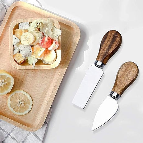 AKDC 6 - Piece Cheese Knives with Wooden Handle, Stainless Steel Cheese Slicer Cheese Cutter Cheese Fork, Cheese Spreading Knife Sets for Charcuterie Boards Cutlery Gift Set Kitchen Restaurant Use - Al Kabayel Discount CentreAKDC 6 - Piece Cheese Knives with Wooden Handle, Stainless Steel Cheese Slicer Cheese Cutter Cheese Fork, Cheese Spreading Knife Sets for Charcuterie Boards Cutlery Gift Set Kitchen Restaurant UseKitchen Utensils & GadgetsAKDCAl Kabayel Discount Centre