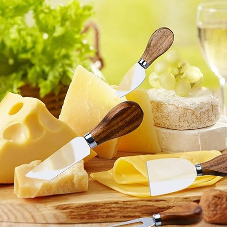 AKDC 6 - Piece Cheese Knives with Wooden Handle, Stainless Steel Cheese Slicer Cheese Cutter Cheese Fork, Cheese Spreading Knife Sets for Charcuterie Boards Cutlery Gift Set Kitchen Restaurant Use - Al Kabayel Discount CentreAKDC 6 - Piece Cheese Knives with Wooden Handle, Stainless Steel Cheese Slicer Cheese Cutter Cheese Fork, Cheese Spreading Knife Sets for Charcuterie Boards Cutlery Gift Set Kitchen Restaurant UseKitchen Utensils & GadgetsAKDCAl Kabayel Discount Centre