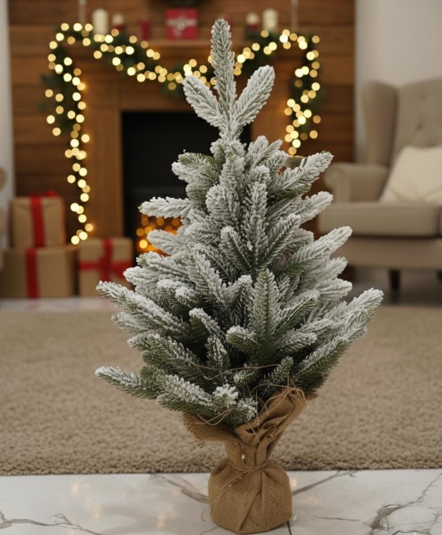 AKDC 63cm Deluxe Snowy Christmas Tree Décor | Frosted Pine Mini Tree for Festive Home Display - Al Kabayel Discount CentreAKDC 63cm Deluxe Snowy Christmas Tree Décor | Frosted Pine Mini Tree for Festive Home DisplayHome Décor AccentsAKDCAl Kabayel Discount Centre