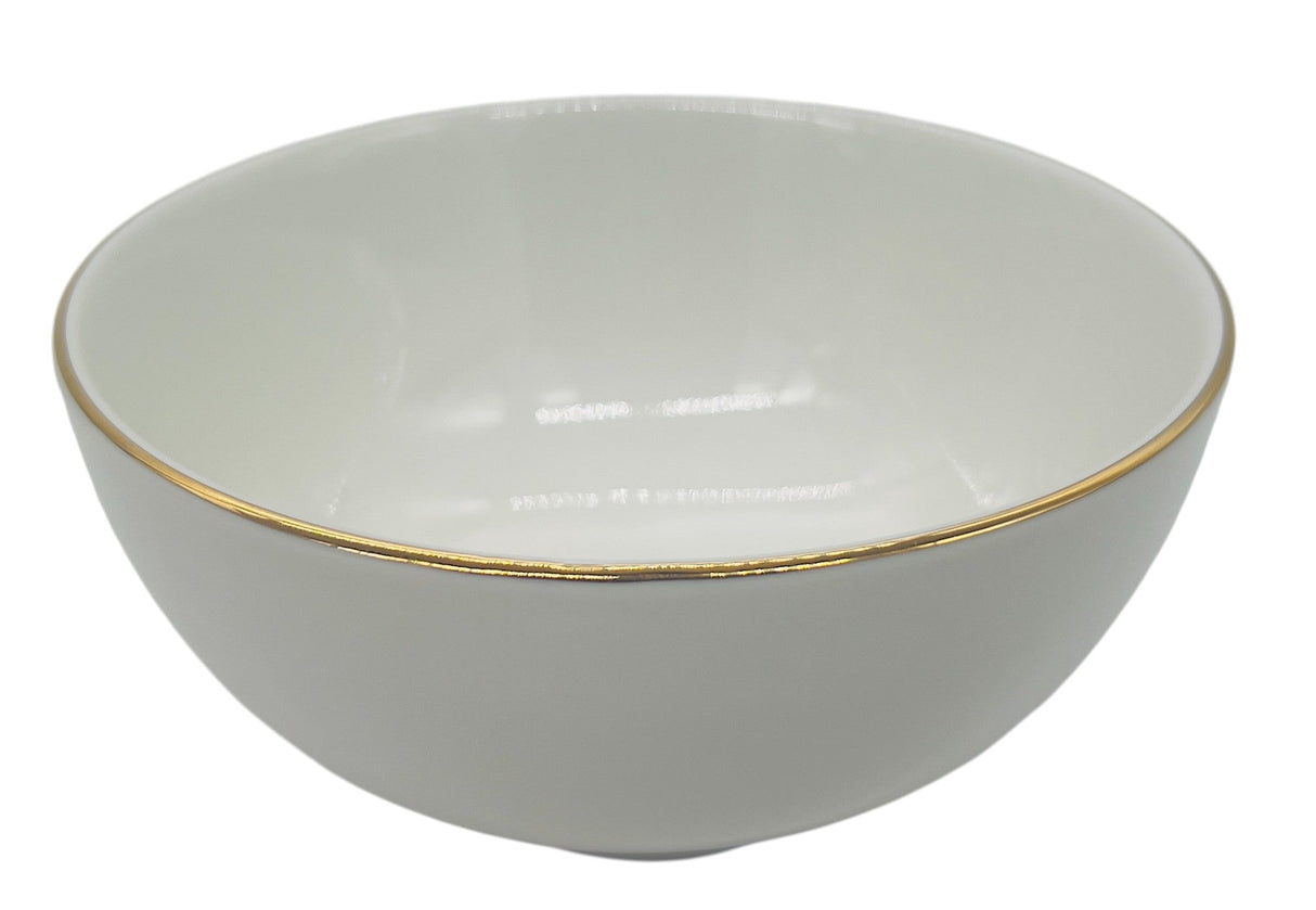 AKDC 6pc Porcelain Rice Bowl 4.5", White and Gold Rim - Al Kabayel Discount CentreAKDC 6pc Porcelain Rice Bowl 4.5", White and Gold RimBowlsAKDCAl Kabayel Discount Centre