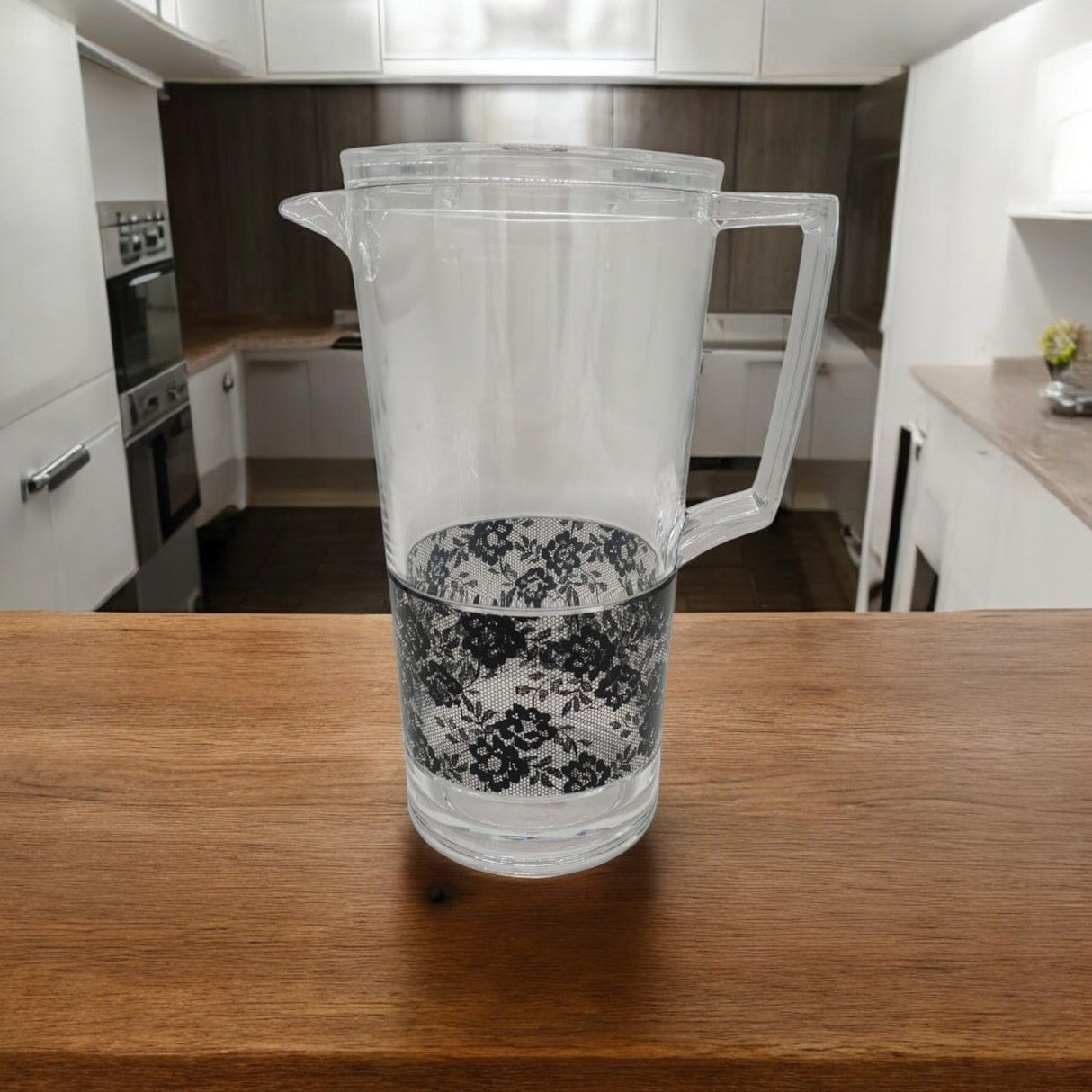 AKDC Acrylic Jug 1800ml Clear Plastic Water Jug with Lid, Fridge Jug, Shatter Proof, Lace Design - Al Kabayel Discount CentreAKDC Acrylic Jug 1800ml Clear Plastic Water Jug with Lid, Fridge Jug, Shatter Proof, Lace DesignJugsAKDCAl Kabayel Discount Centre