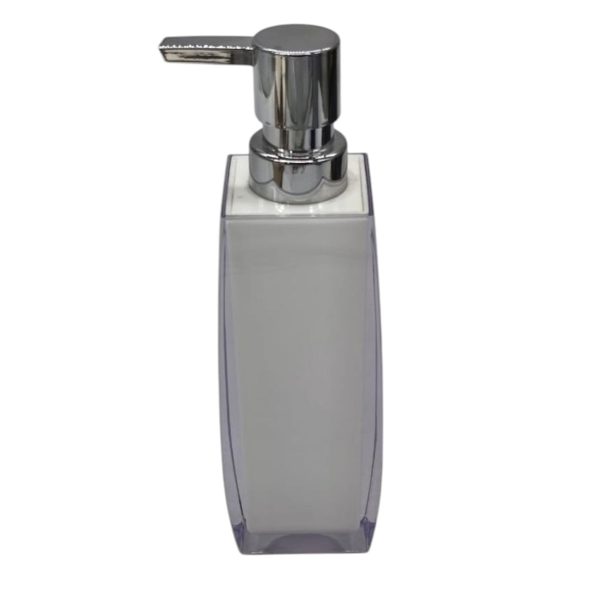 AKDC Acrylic Plastic Hand Soap Dispenser with Easy - to - Press Pump - 350ML - White&Silver - Al Kabayel Discount CentreAKDC Acrylic Plastic Hand Soap Dispenser with Easy - to - Press Pump - 350ML - White&SilverHome Décor AccentsAKDCAl Kabayel Discount Centre