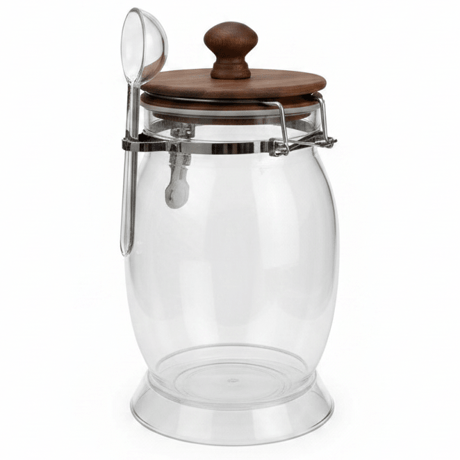 AKDC Acrylic Storage Canister with Spoon and Lid Convenient Food Storage and Serving Container 20 × 10 cm - Al Kabayel Discount CentreAKDC Acrylic Storage Canister with Spoon and Lid Convenient Food Storage and Serving Container 20 × 10 cmJars & Food SaversAKDCAl Kabayel Discount Centre