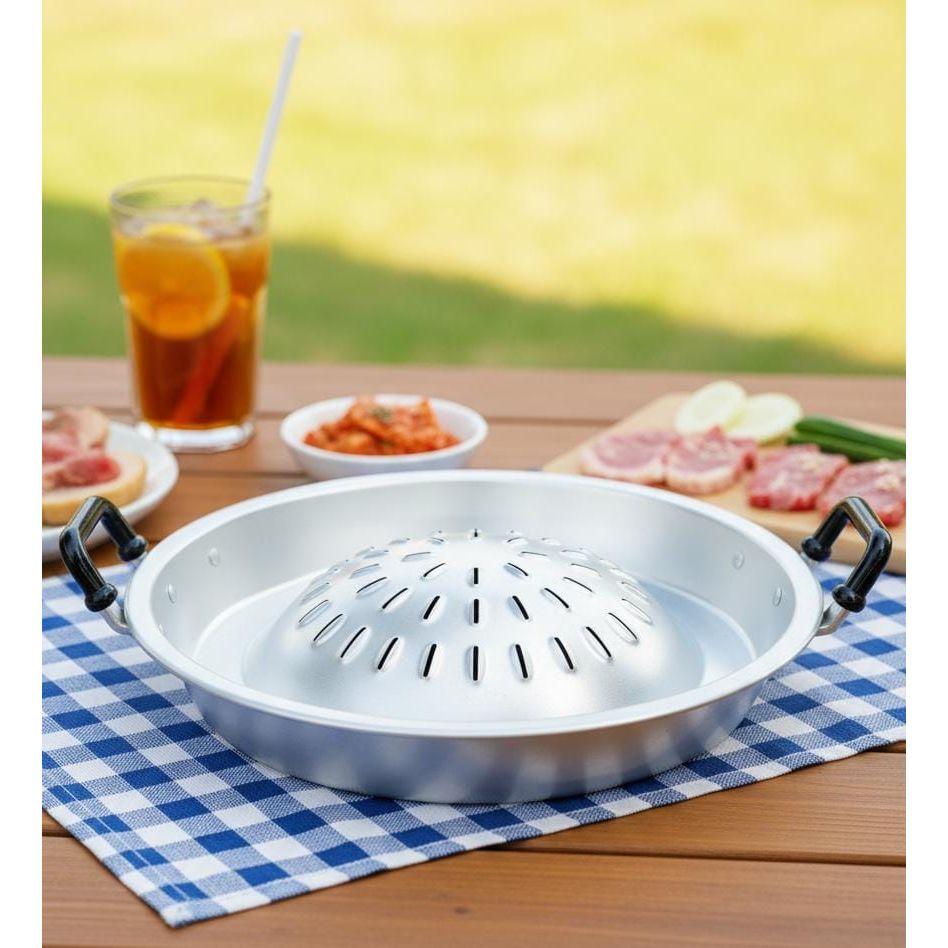 AKDC Aluminium Grill Pan 36 cm | Silver Color Non - Stick Pan for BBQ & Kitchen Use | Easy to Clean Heavy - Duty Grill Pan for Even Cooking - Al Kabayel Discount CentreAKDC Aluminium Grill Pan 36 cm | Silver Color Non - Stick Pan for BBQ & Kitchen Use | Easy to Clean Heavy - Duty Grill Pan for Even CookingBBQ Grills & Fire PitsAKDCAl Kabayel Discount Centre