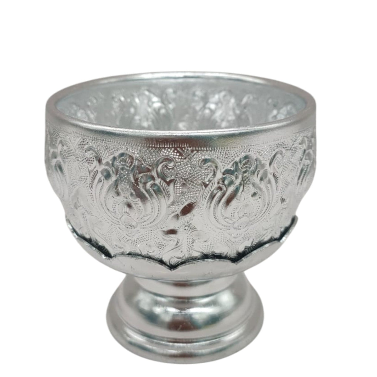 AKDC Aluminium Small Bowl With Stand 100ml - 8cmX8cm - Silver - Al Kabayel Discount CentreAKDC Aluminium Small Bowl With Stand 100ml - 8cmX8cm - SilverBowlsAKDCAl Kabayel Discount Centre