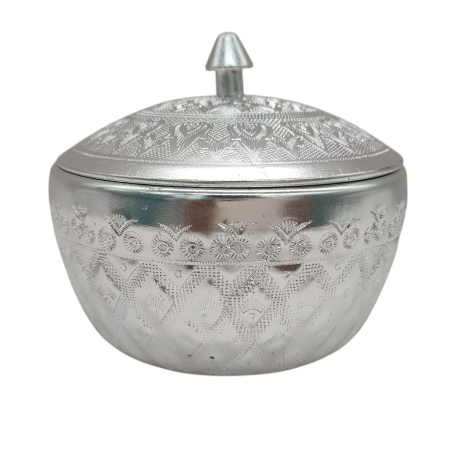 AKDC Aluminium Small Sugar Bowl With Cover 200ml - 10cm - Silver - Al Kabayel Discount CentreAKDC Aluminium Small Sugar Bowl With Cover 200ml - 10cm - SilverBowlsAKDCAl Kabayel Discount Centre