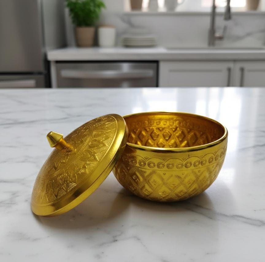 AKDC Aluminium Sugar Bowl – Royal Gold Finish | 10 cm Premium Table Decor - Al Kabayel Discount CentreAKDC Aluminium Sugar Bowl – Royal Gold Finish | 10 cm Premium Table DecorBowlsAKDCAl Kabayel Discount Centre