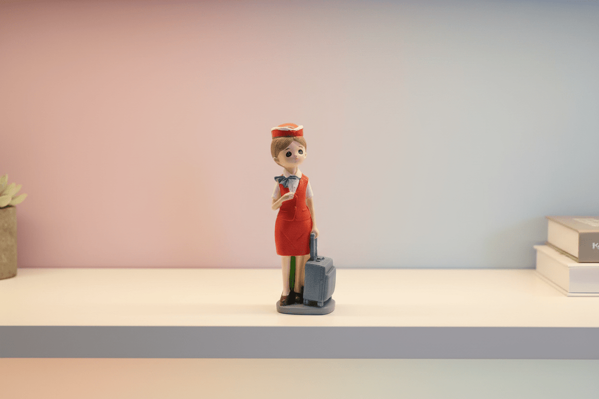 AKDC Artistic Polyresin Girl Cabin Crew Figurine – Vibrant Collectible Showpiece for Travel - Themed Home Décor, Orange, 20 cm - Al Kabayel Discount CentreAKDC Artistic Polyresin Girl Cabin Crew Figurine – Vibrant Collectible Showpiece for Travel - Themed Home Décor, Orange, 20 cmHome Décor AccentsAKDCAl Kabayel Discount Centre