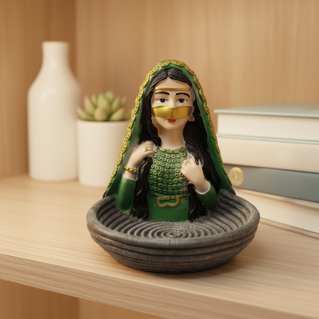 AKDC Artistic Polyresin Woman Decorative Figurine – Contemporary Home Décor Showpiece in Green & Grey, 15 cm - Al Kabayel Discount CentreAKDC Artistic Polyresin Woman Decorative Figurine – Contemporary Home Décor Showpiece in Green & Grey, 15 cmHome Décor AccentsAKDCAl Kabayel Discount Centre
