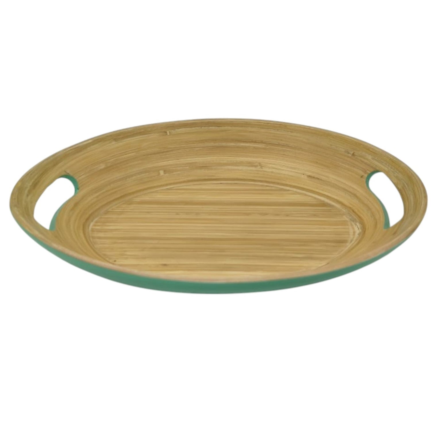 AKDC Bamboo Oval Shape Serving Tray With Handle - 33cmX24cmX5cm - Green&Bamboo - Al Kabayel Discount CentreAKDC Bamboo Oval Shape Serving Tray With Handle - 33cmX24cmX5cm - Green&BambooServing TraysAKDCAl Kabayel Discount Centre