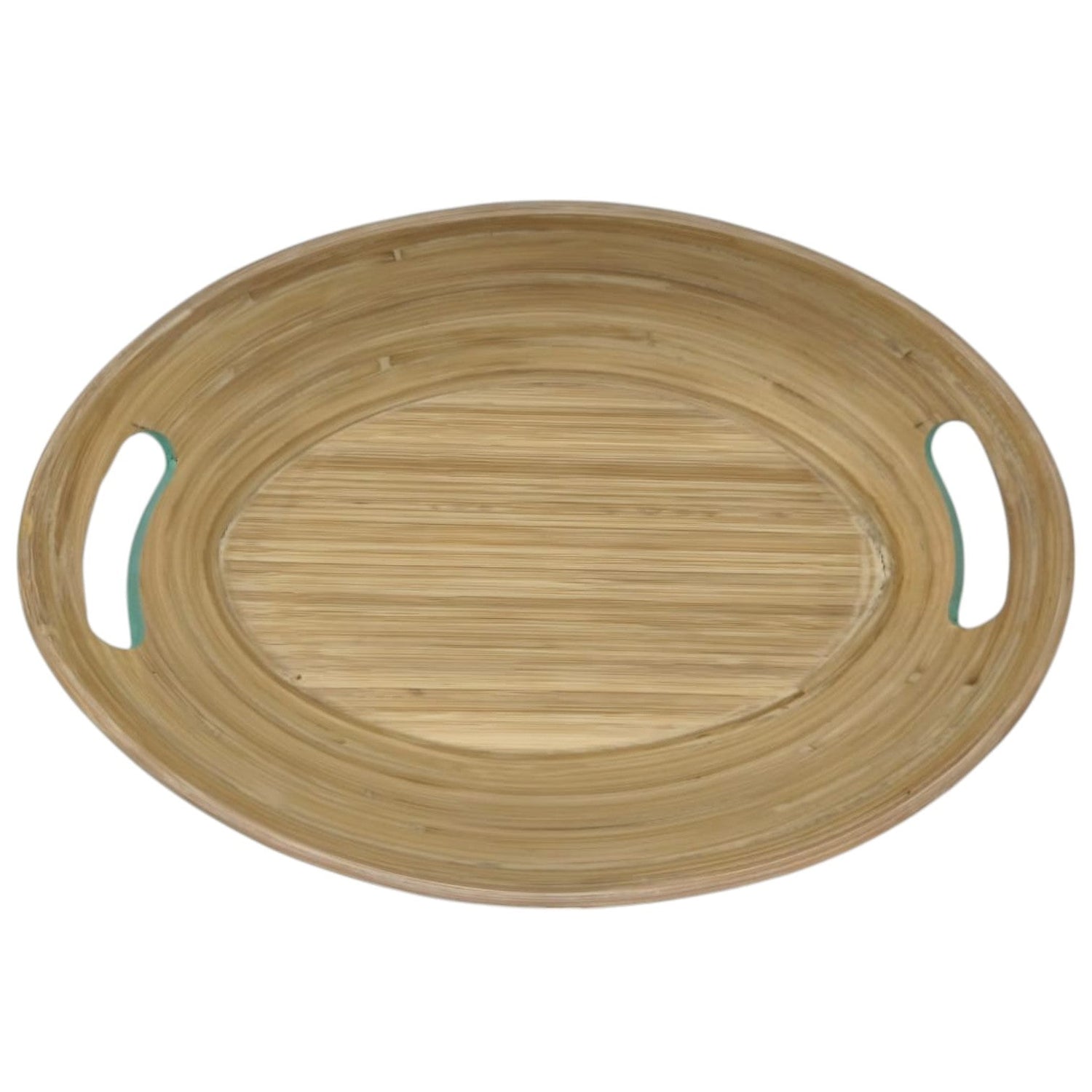 AKDC Bamboo Oval Shape Serving Tray With Handle - 33cmX24cmX5cm - Green&Bamboo - Al Kabayel Discount CentreAKDC Bamboo Oval Shape Serving Tray With Handle - 33cmX24cmX5cm - Green&BambooServing TraysAKDCAl Kabayel Discount Centre