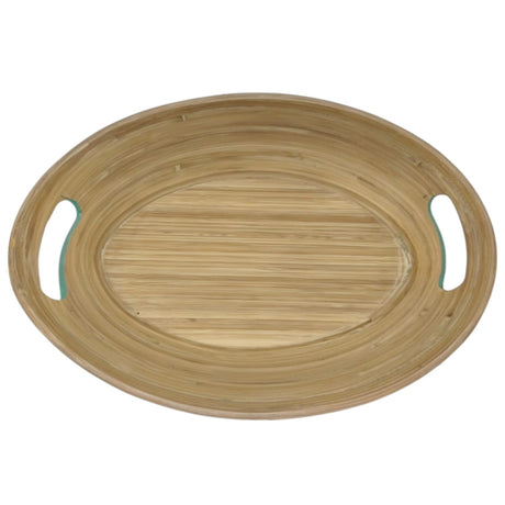AKDC Bamboo Oval Shape Serving Tray With Handle - 33cmX24cmX5cm - Green&Bamboo - Al Kabayel Discount CentreAKDC Bamboo Oval Shape Serving Tray With Handle - 33cmX24cmX5cm - Green&BambooServing TraysAKDCAl Kabayel Discount Centre