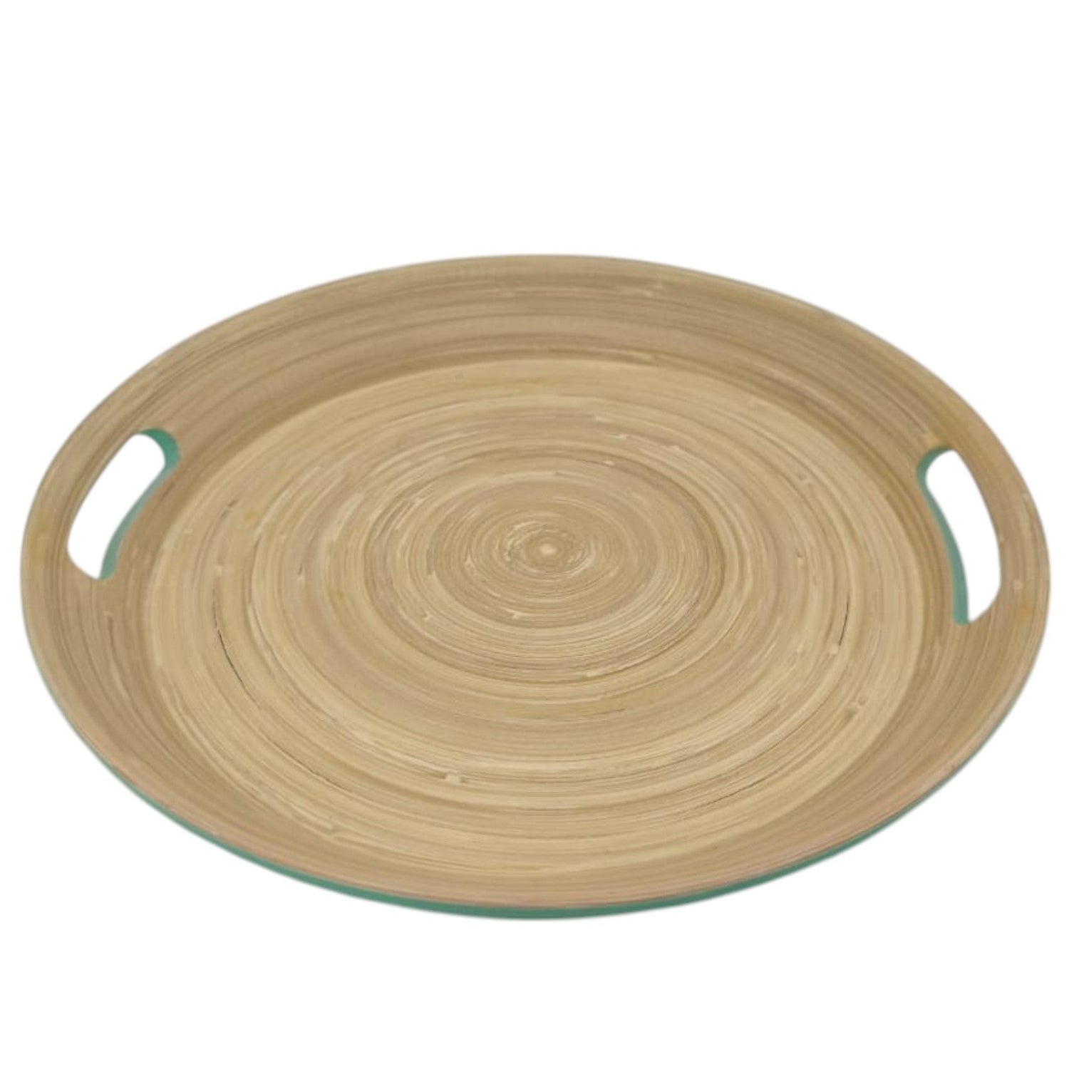 AKDC Bamboo Round Tray With Handles, Tea & Coffee Table Decorative Serving Tray Food Storage Platters for Serving Beverages Living Room Home Dining Table - 30cmX4cm - Green&Bamboo - Al Kabayel Discount CentreAKDC Bamboo Round Tray With Handles, Tea & Coffee Table Decorative Serving Tray Food Storage Platters for Serving Beverages Living Room Home Dining Table - 30cmX4cm - Green&BambooServing TraysAKDCAl Kabayel Discount Centre
